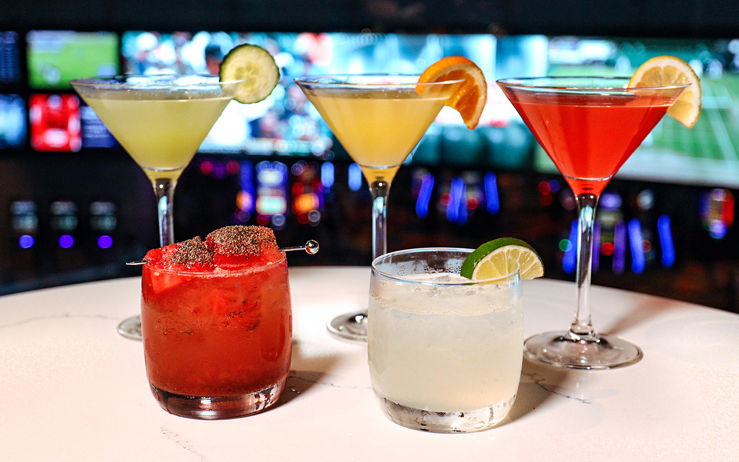 Signature cocktails at Ocean Casino Resort’s Balcony Bar in Atlantic City, perfect for a casino cocktail crawl experience.