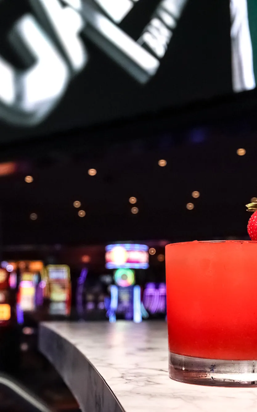 Run It Back cocktail at Ocean Casino Resort’s Gallery Bar, a refreshing strawberry drink featured in the Atlantic City cocktail crawl.