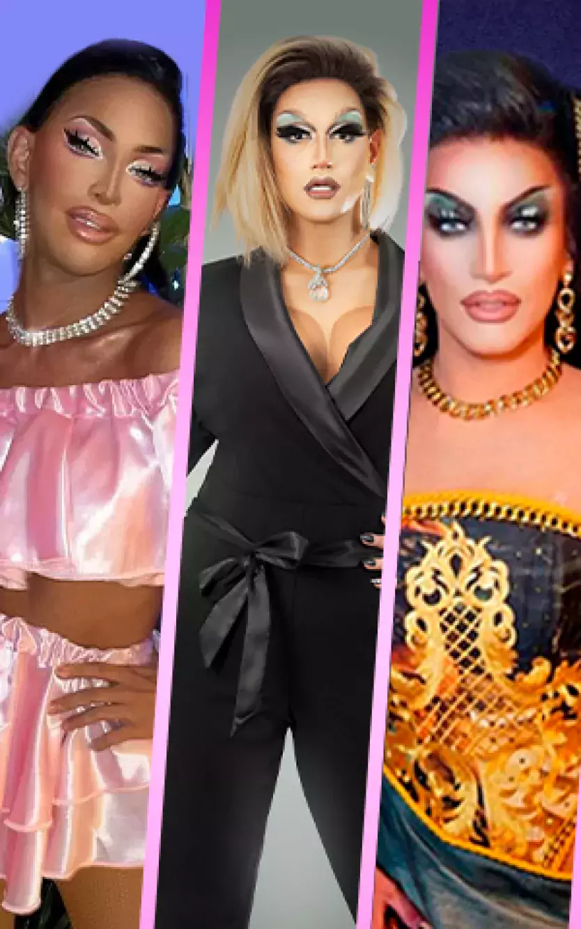 Photos of different drag queens and text saying "Ocean Pride" 