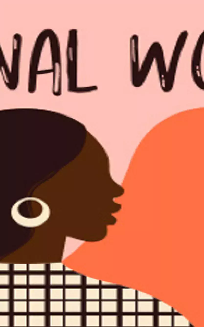 Graphic with profiles of women saying "International Women's Day"