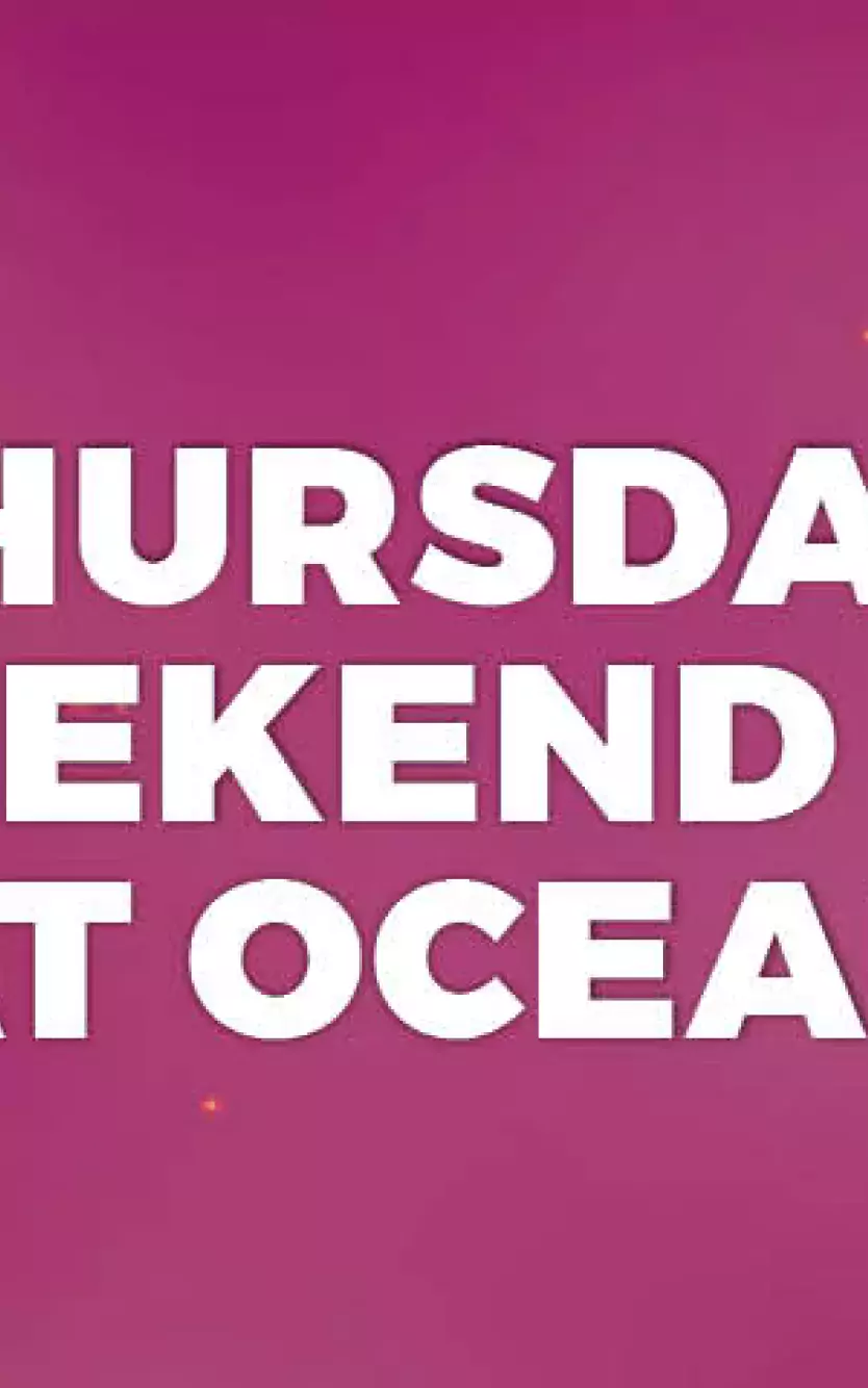 Graphic saying "Your Weekend Warmup at Ocean"